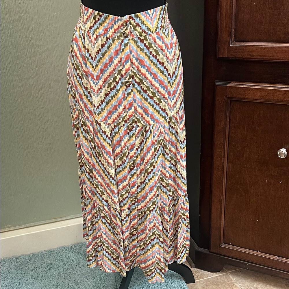 Sonoma Vibrant Chevron Maxi Skirt